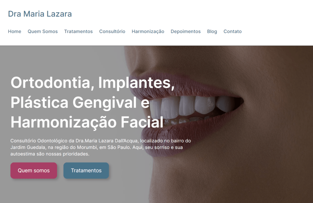 Home Page da Dra Maria Lazara